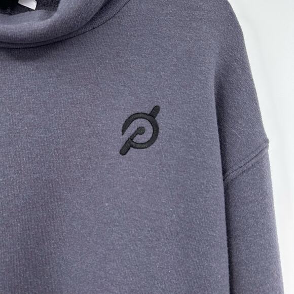 Peloton Charcoal Mock Neck Pullover Sweatshirt Logo Thumb Hole Cuffs Womens Sz S - Picture 12 of 12